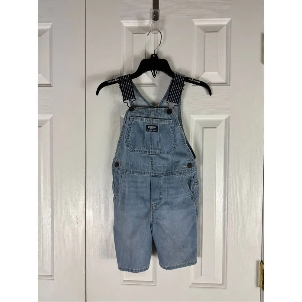 Oshkosh Boys Denim Shortalls Size 5t